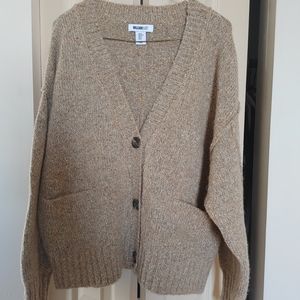 Brown wool cardigan.